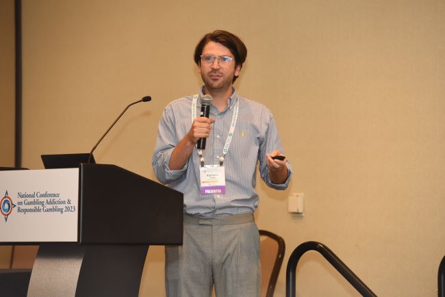 Raffaello Rossi presenting at gambling conference in Washington D.C.